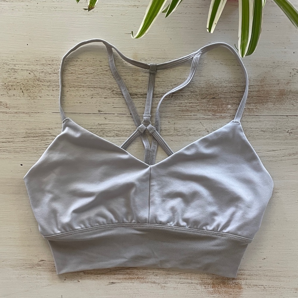 ALO Yoga Light Gray Sports Bra